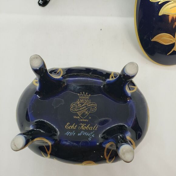 Echt Kobalt Germany JLMENAU Trinket Box With Tray Vintage - Picture 3 of 9